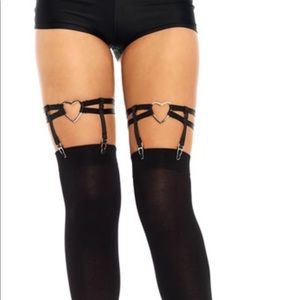 Black heart Leg Garters